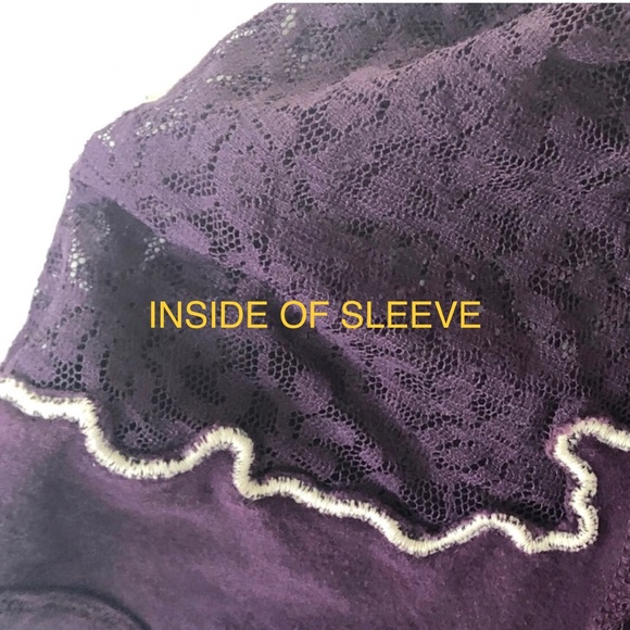 Mynk Womens Purple Boatneck Lace Cap Sleeved Top Size L - Picture 4 of 11